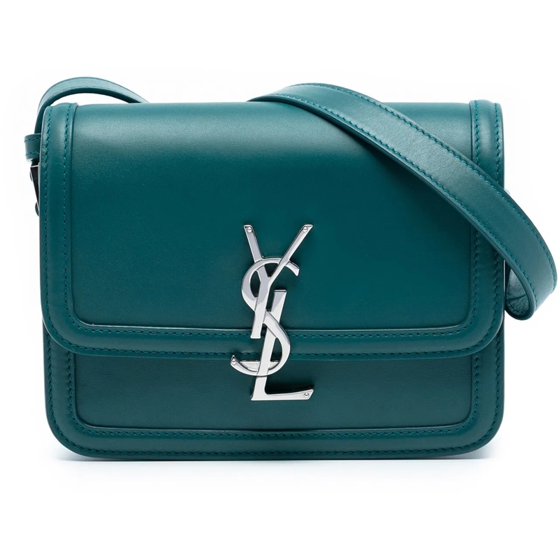 Saint Laurent Schultertasche Small Calfskin Solferino Satchel In Box blau