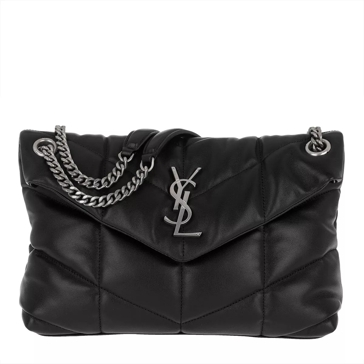 Loulou Mini Patent Leather Shoulder Bag in Black - Saint Laurent