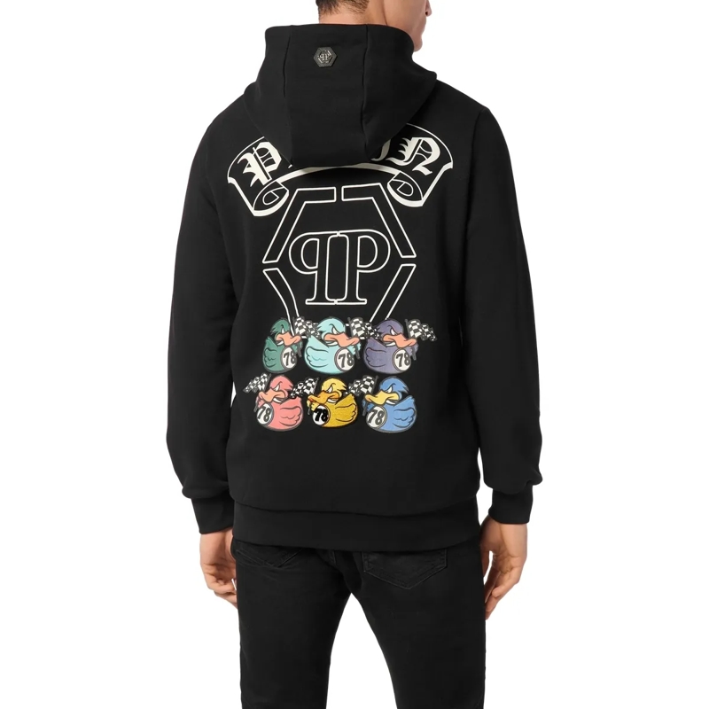 Philipp Plein Top Sweatjacke Mit Kapuze Duck schwarz(Image 2)