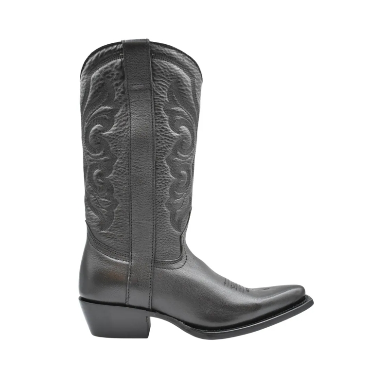 Ash Stiefel Textured Leather Mid-Calf Western Boots Grey