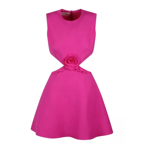 Valentino Crepe Couture Cut Out Mini Dress Pink 