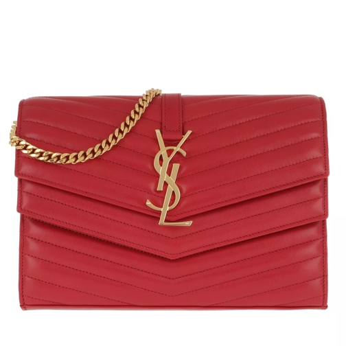 Saint Laurent Sulpice Chain Wallet Quilted Lambskin Rouge Bandana Crossbody Bag