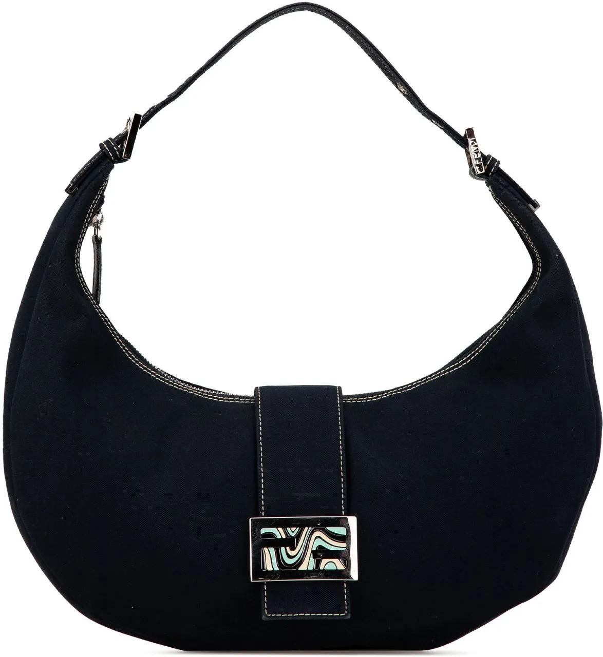 Fendi Hobo Bags - Canvas Croissant Shoulder Bag - Gr. unisize - in Blau - für Damen