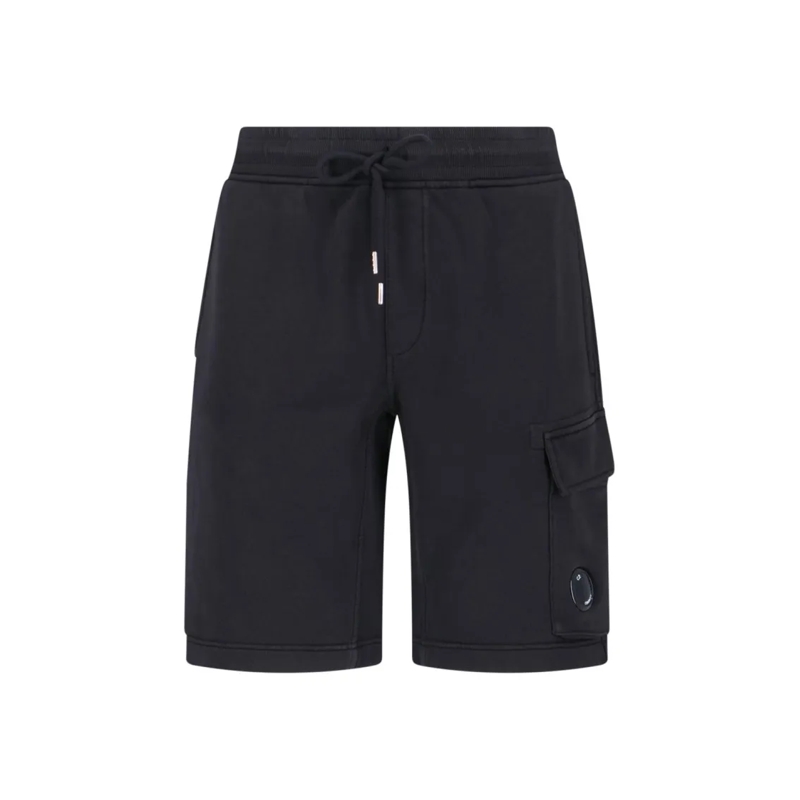 CP Company Short décontracté Straight-Cut Black Shorts With Structured Waistban Blue