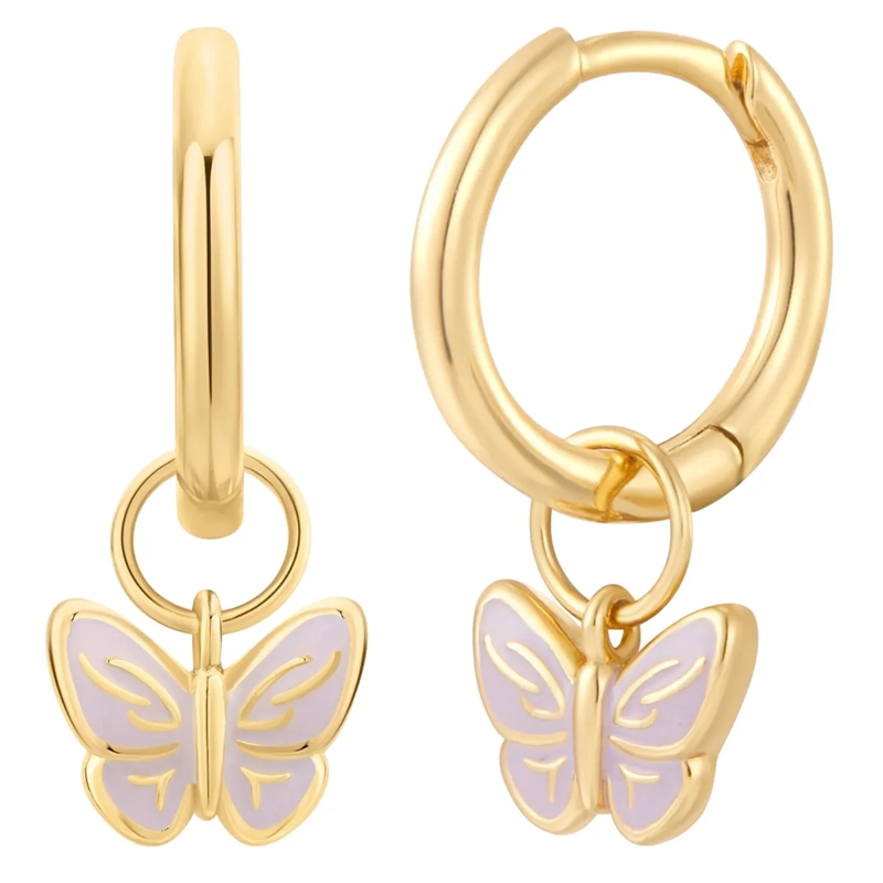 Glanzstücke München Ohrhänger Sterling Silber Creolen Schmetterling gold