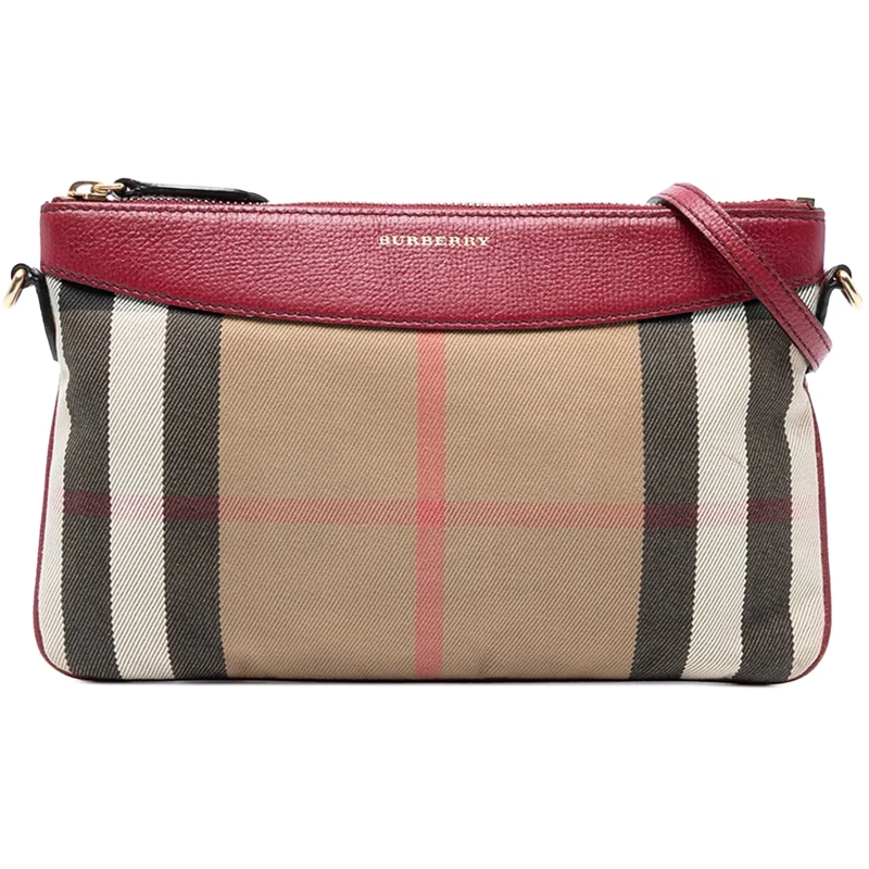 Burberry Schultertasche House Check Canvas Derby Peyton Crossbody braun