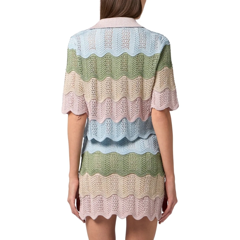 Philipp Plein Top Knitted Polo T-Shirt Color Wave bunt(Image 2)