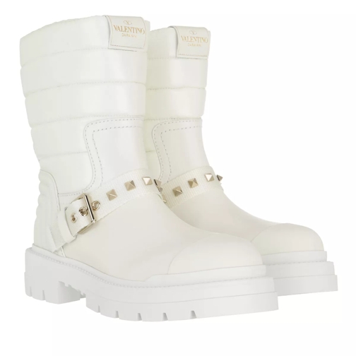 Valentino Garavani Waterproof Rockstud Ankle Boots White Enkellaars