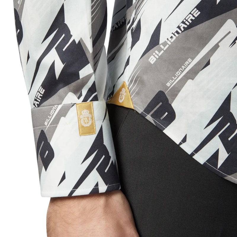 BILLIONAIRE Hemd Hemd Slim Fit Racing grau(Image 4)