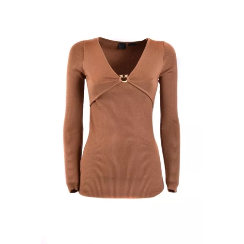 Pinko Brown Long-Sleeved Sweater Brown 
