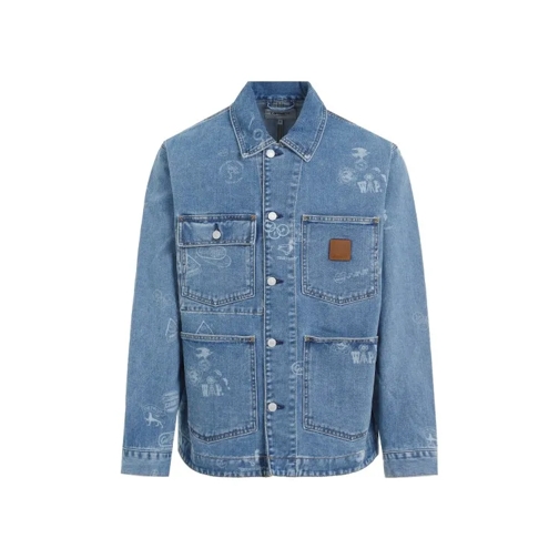 Carhartt Wip Blue Cotton Stamp Jacket Blue Jeans-Jacken