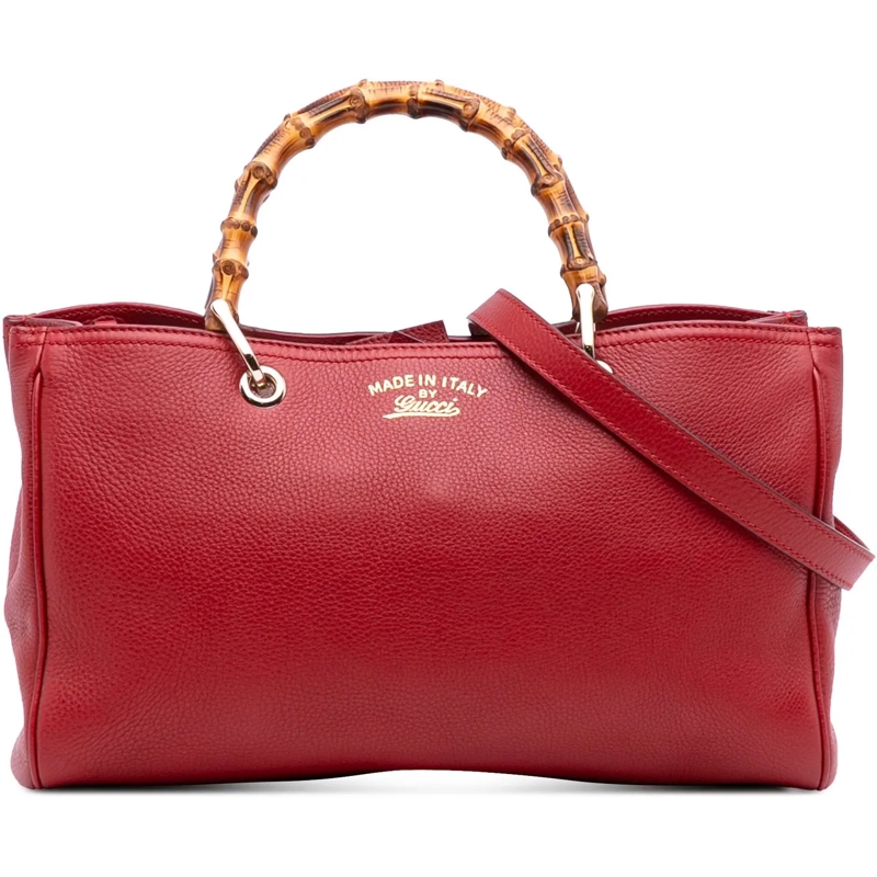 Gucci Sac à bandoulière Medium Calfskin Bamboo Shopper Satchel rot