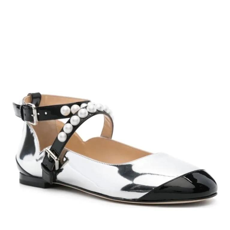 Mach&Mach Silberfarben - Silver Flat Shoes