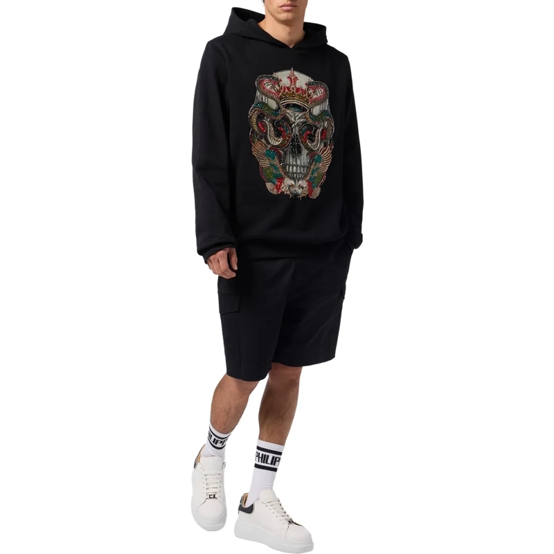 Philipp Plein Top Hoodie Sweatshirt King Of Snakes Stones schwarz(Image 4)