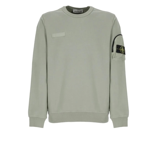 Stone Island Sweatshirts Green Cotton Sweatshirt With Logo Green