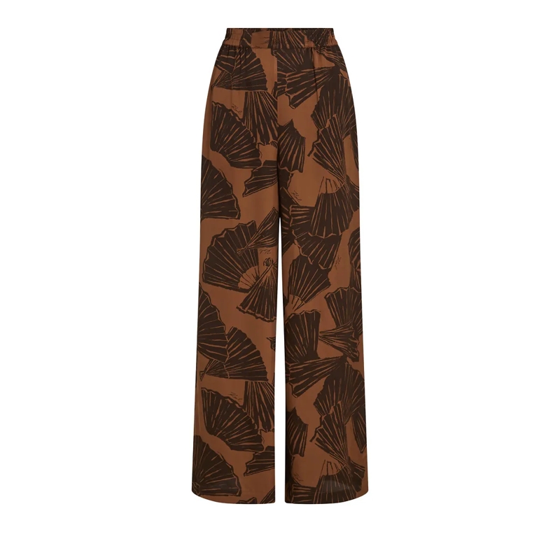 Karl Lagerfeld Anzugshose Hose mit Fächerprint Hose braun