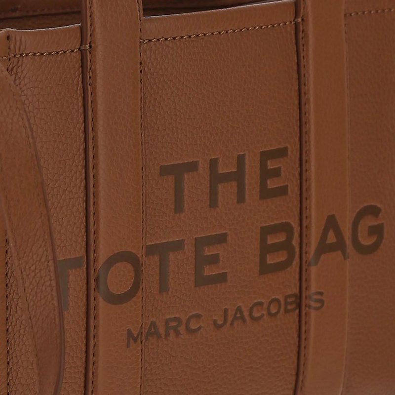 Marc Jacobs Tote Structured Pebbled Leather Tote With Bold Logo Brown(Image 8)