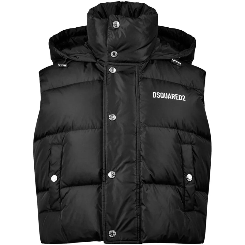 Dsquared2 Veste de transition Logo Printed Down Vest Jacket schwarz