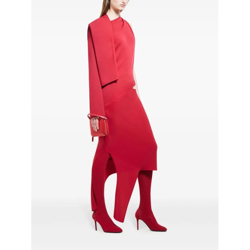 Courrèges Schultertasche Ruby Red Calf Leather Shoulder Bag With Silver-Ton Red (Image 4)