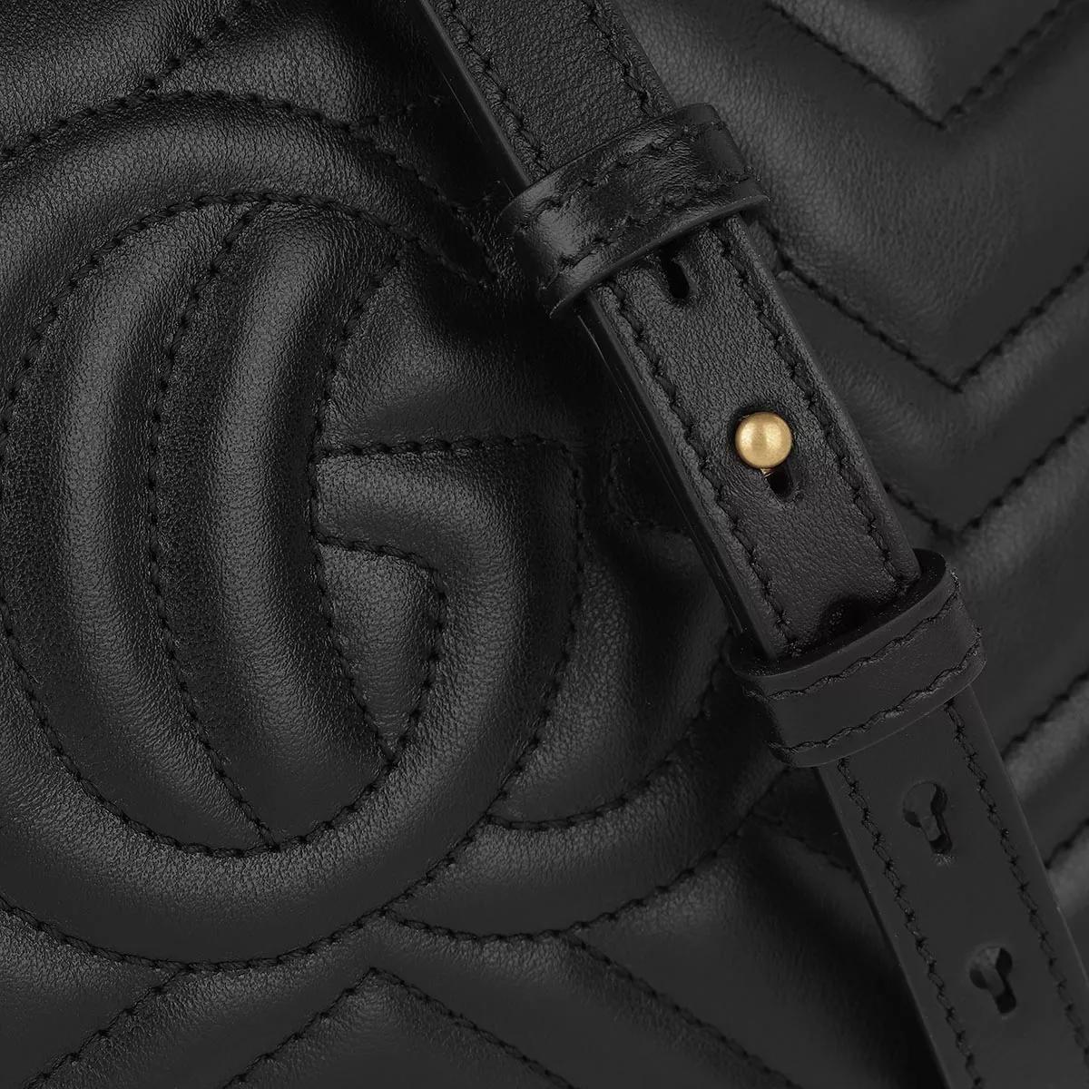 Gucci Crossbody bags GG Marmont Matelassé Shoulder Bag Leather in zwart