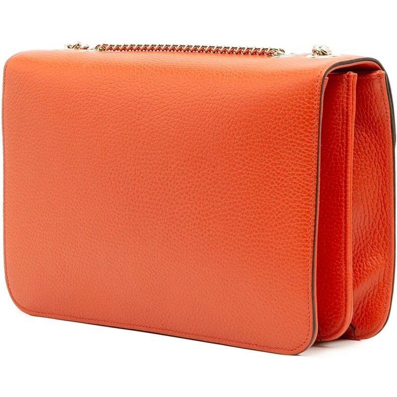 Gucci Sac à bandoulière Medium Dollar Calfskin Interlocking G Crossbody orange