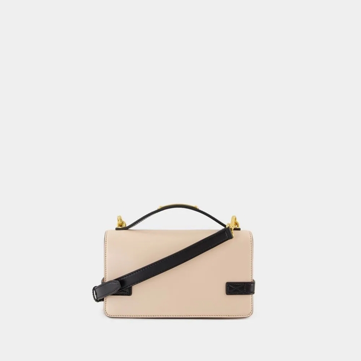 Balmain B-Buzz 24 Crossbody - Leather - Neutral/Black