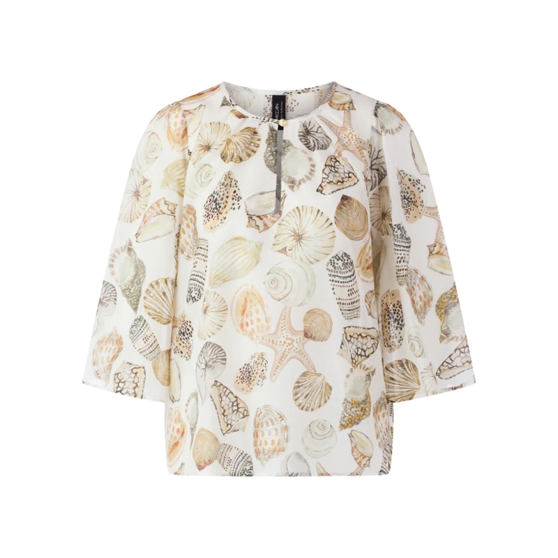 Marc Cain Bluse Bluse mit Muschel-Print mehrfarbig