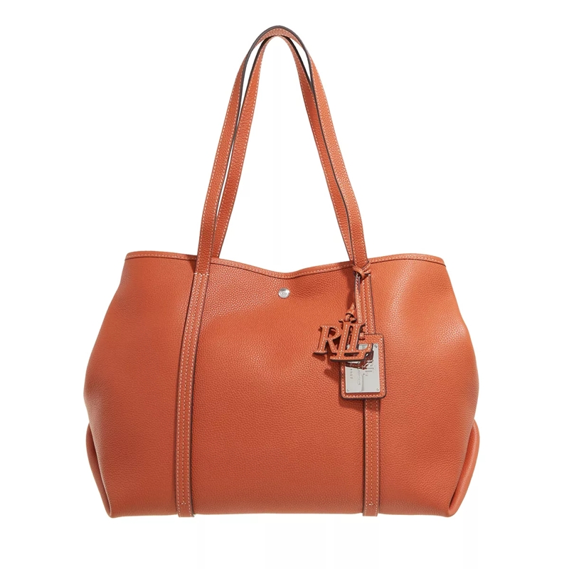 Lauren Ralph Lauren Shopper Emerie Tote Large Rust Orange