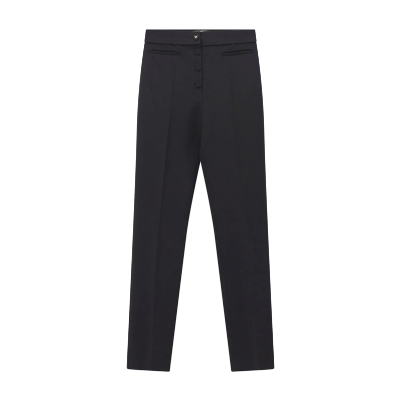 Valentino Garavani Stoffhose Regular-Fit Hose aus Wolle schwarz