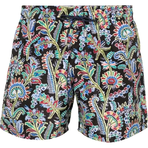 Etro  Paisley Print Logo Swim Shorts schwarz