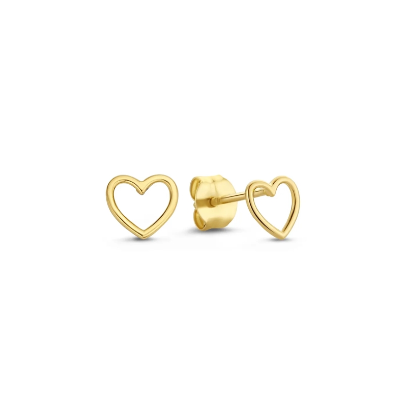 Isabel Bernard Earcuffs Belleville Amore 14 Karat Ear Studs With Heart Gold