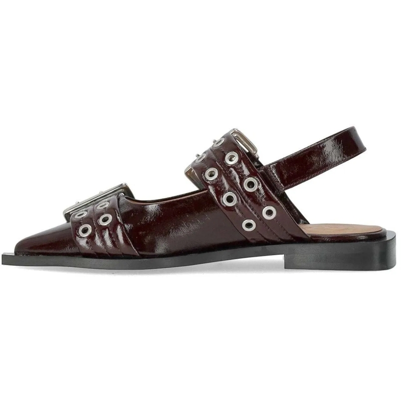 GANNI Ballerinas Dames Chunky Buckle Ballerina Auberg rot(Image 11)