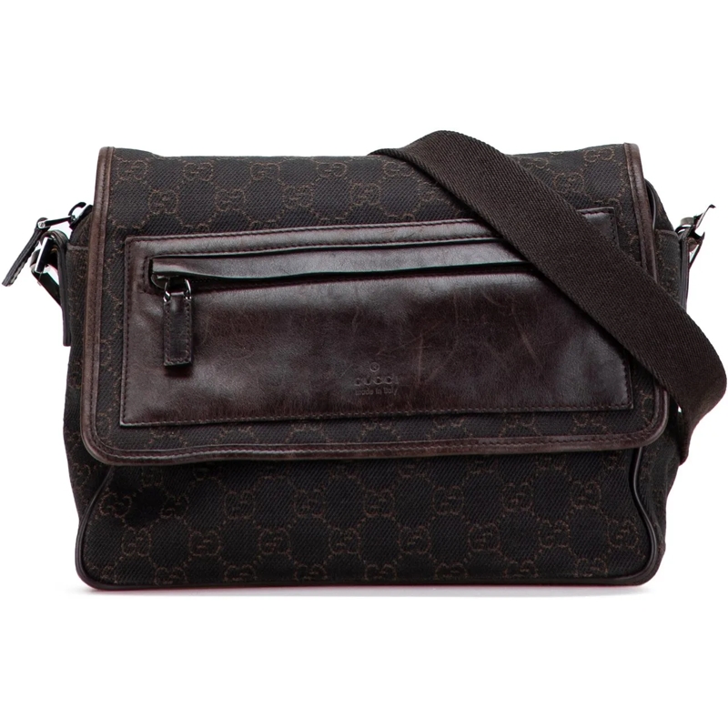 Gucci Schultertasche GG Canvas Crossbody braun