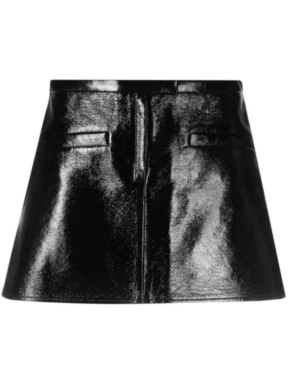 Courrèges - Trapeze-Silhouette Vinyl Miniskirt - Größe 38 - black