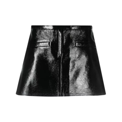 Courrèges Trapeze-Silhouette Vinyl Miniskirt Black 