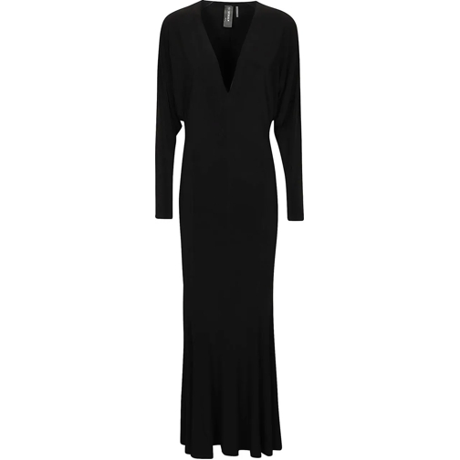 Norma Kamali Robes midi Dolman V Neck Dress Black schwarz