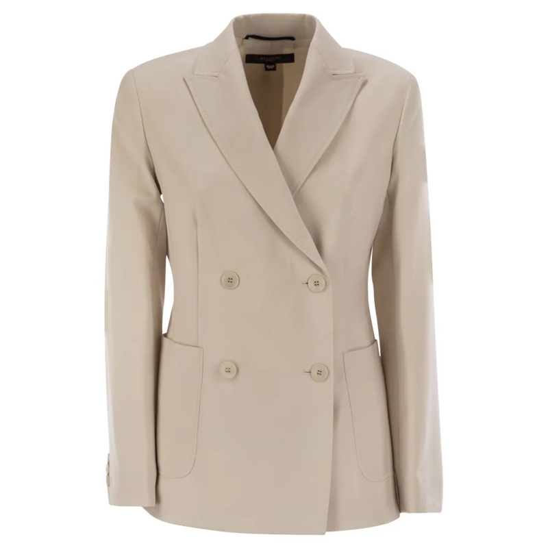 Max Mara Blazer Nervoso - Tailored Wool Canvas Blazer Neutrals