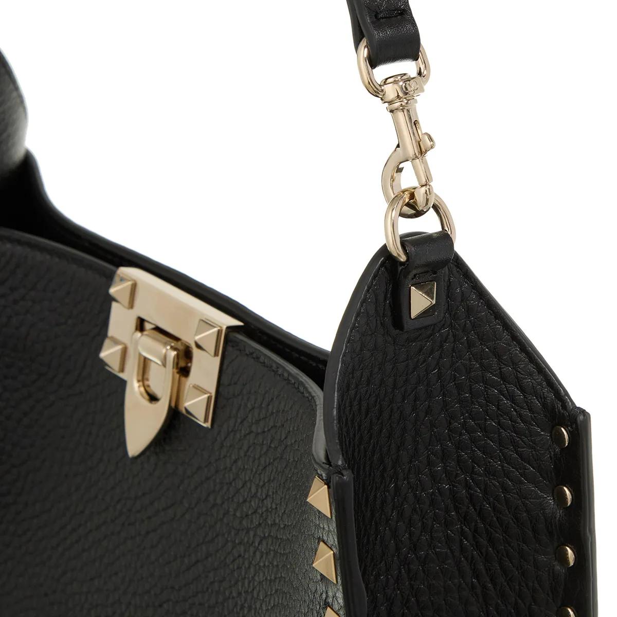 Valentino Garavani Satchels Small Rockstud Satchel Bag Leather in zwart