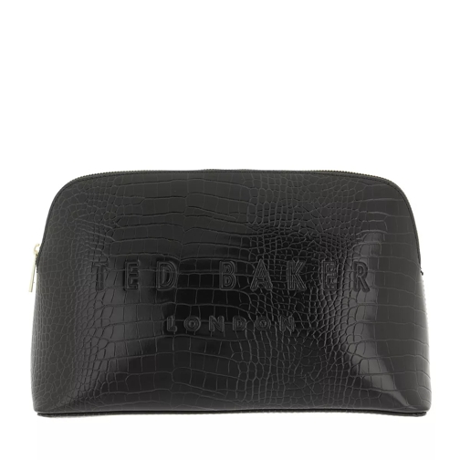 Ted Baker Crocana Croc Detail Debossed Washbag Black Cosmetic Case