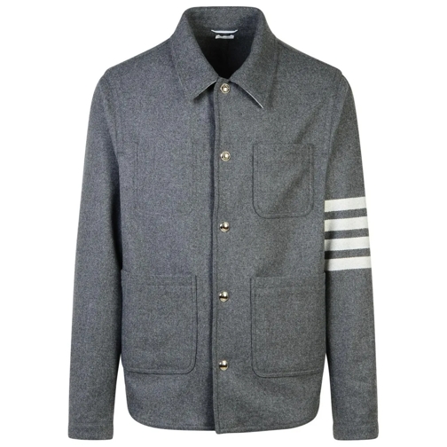 Thom Browne 4 Bar' Grey Wool Blend Jacket Grey Giacca di transizione