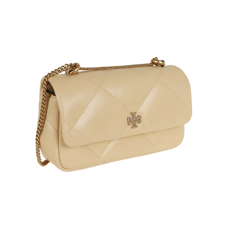 Tory Burch Yellow/Orange Kira Diamond Quilt Pave Mini Flap Ba