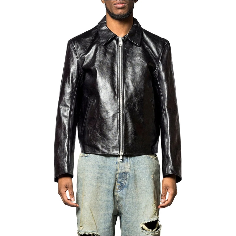 Our Legacy Daunenjacke TOP DYED LEATHER MINI JACKET BLACK schwarz