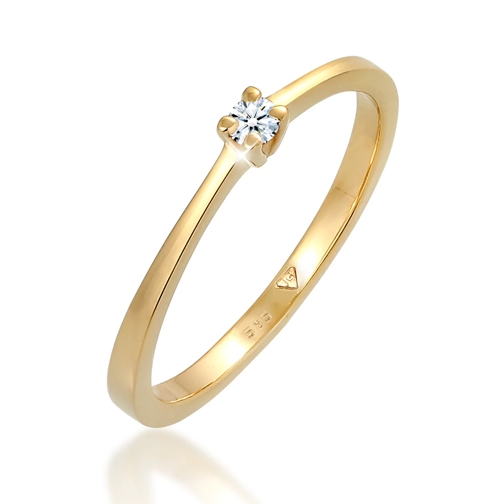 Elli Ring Solitär Verlobung Diamant 0.11 ct. 585 Gelbgo weiss Diamantring