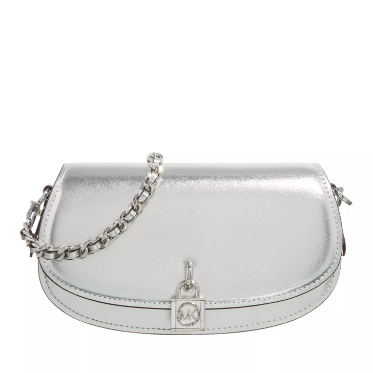 Michael Kors Mila Messenger Bag Silver Crossbody Bag