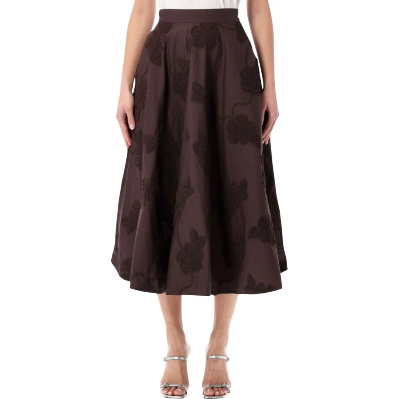 Rotate Minirok Brown Floral Maxi Skirt Brown