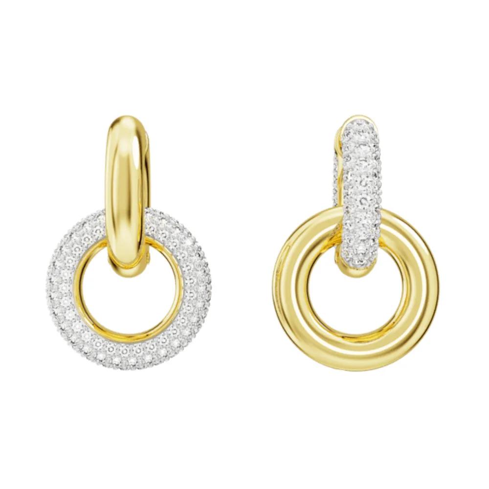 Thumbnail - Swarovski Ohrringe - Dextera hoop earrings, Asymmetrical design, Interl - Gr. unisize - in Weiß - für Damen