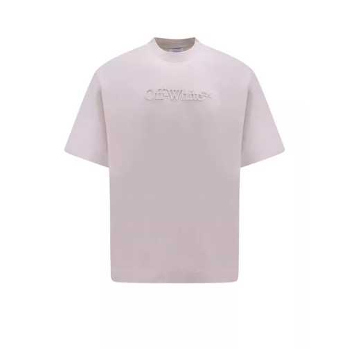 Off-White Organic Cotton T-Shirt With Embroidered Logo Pink 
