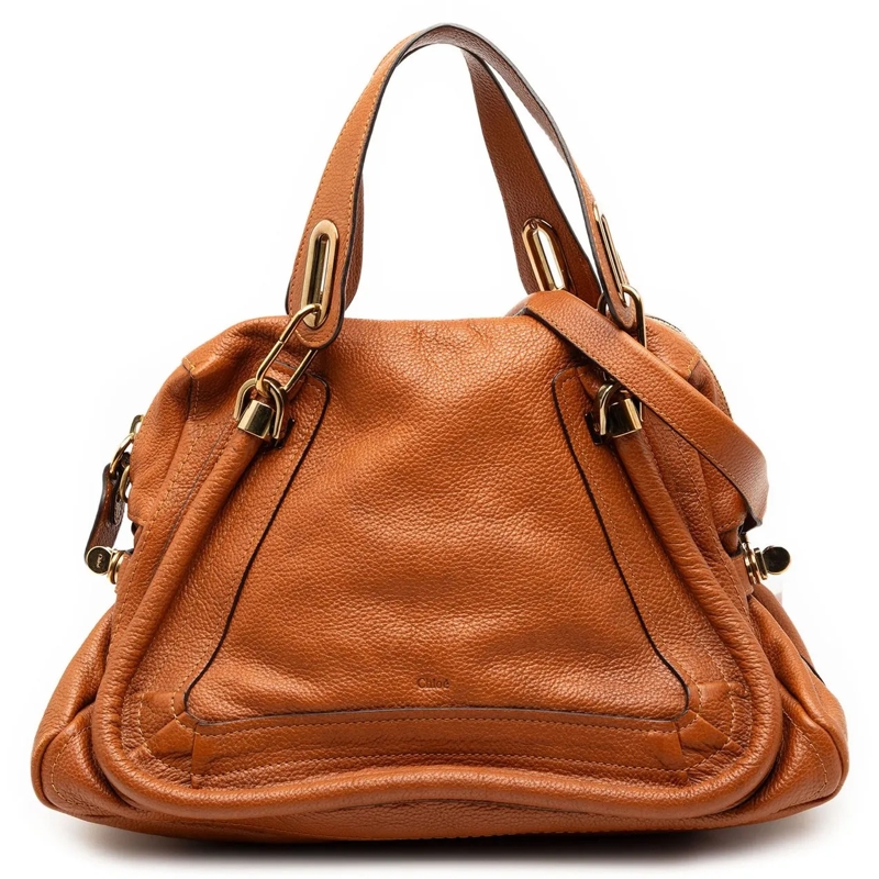 Chloé Schultertasche Medium Leather Paraty Satchel braun