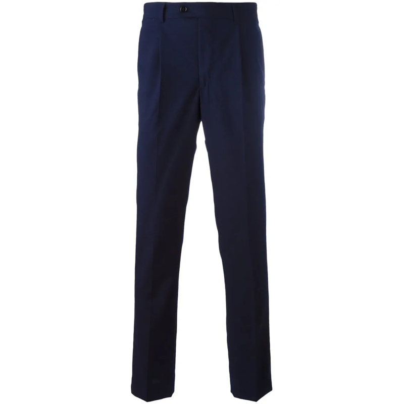 AVANT TOI Anzugshose Classic Tailored Blue Trousers With Structured Fin Black