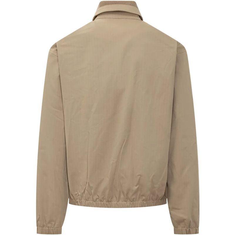 Drôle De Monsieur Daunenjacke Giacca con Zip e Logo Ricamato beige(Image 2)